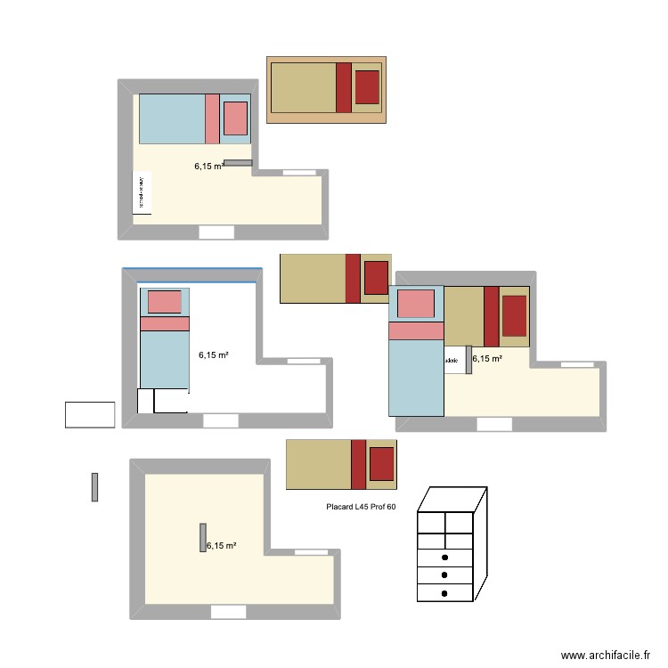 GCUIS. Plan de 4 pièces et 25 m2