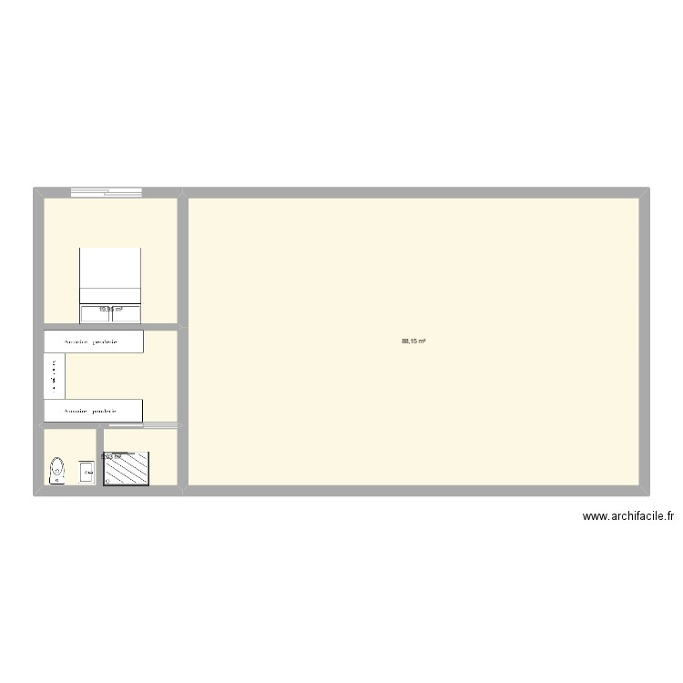 B169B. Plan de 3 pièces et 113 m2