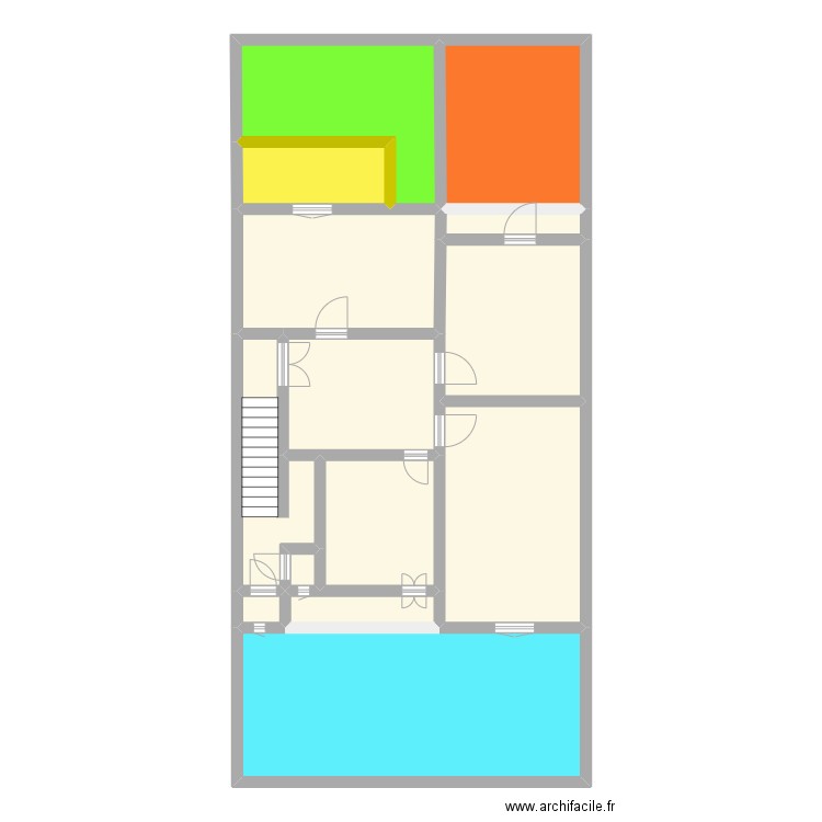 cocha 2. Plan de 14 pièces et 140 m2