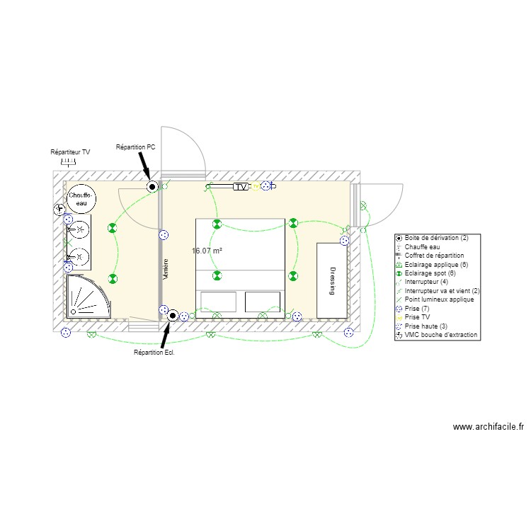 Père de Vincent. Plan de 1 pièce et 16 m2