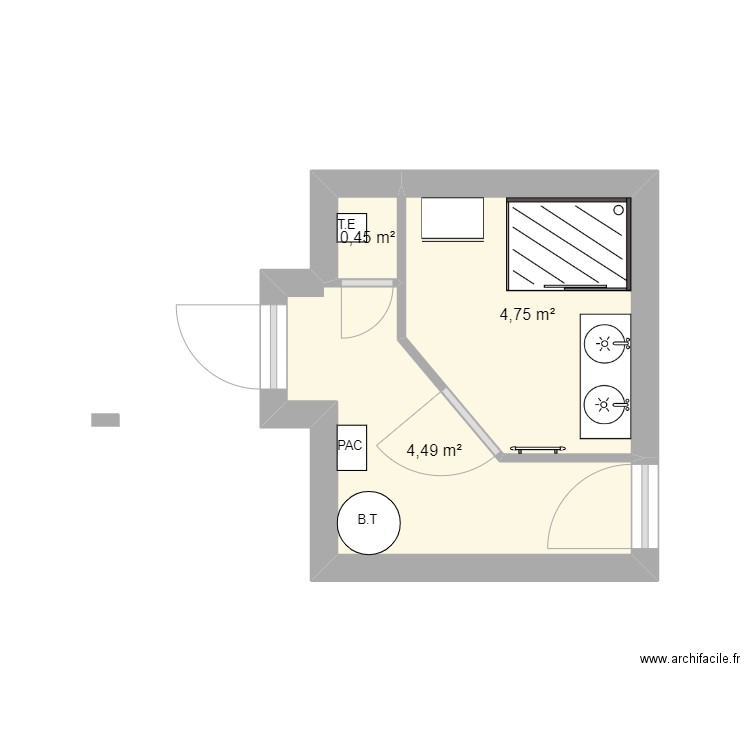 Denis FLEJO SDB. Plan de 3 pièces et 10 m2