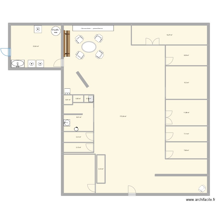 Plan des locaux Sequoia Day Spa . Plan de 15 pièces et 288 m2