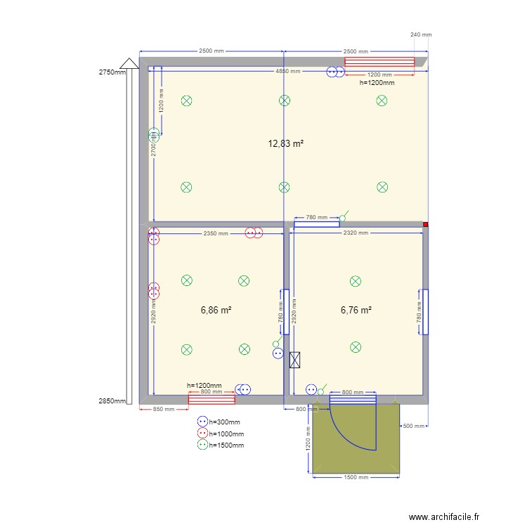 Пушкино 2м 1 эл. Plan de 4 pièces et 28 m2