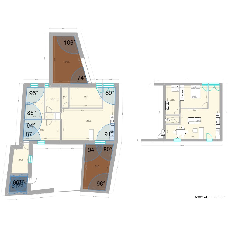 Maison Brandy-bas V3 - 60 m². Plan de 14 pièces et 219 m2