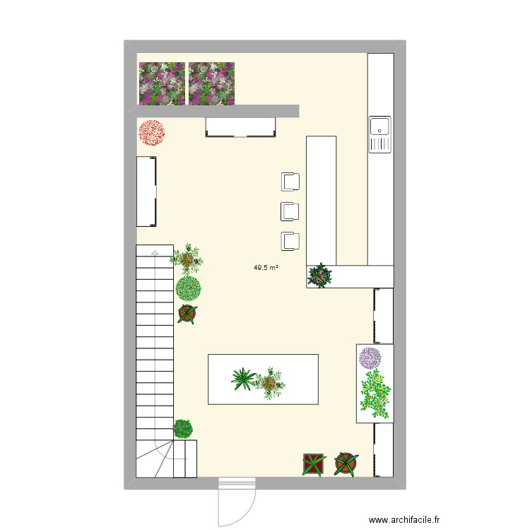 Plan Atelier de Vik. Plan de 1 pièce et 50 m2