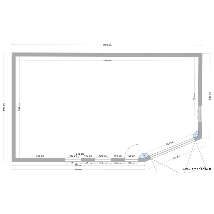 garage 2. Plan de 1 pièce et 98 m2