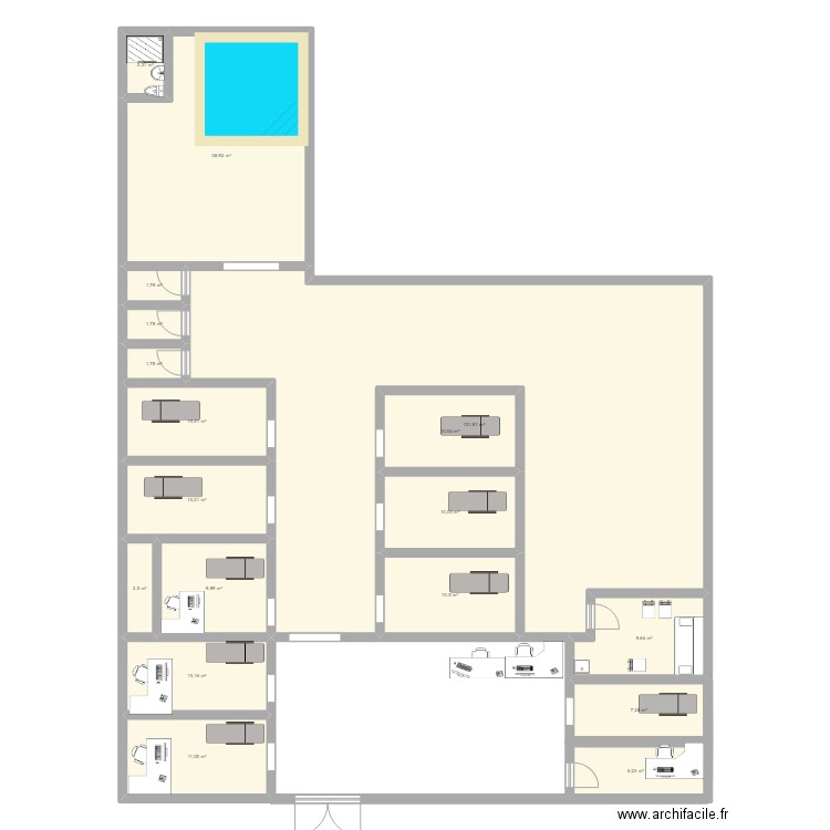 PLAN CABINET KINE. Plan de 18 pièces et 276 m2