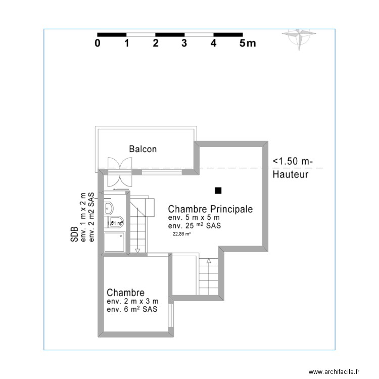 Calle de la iglesia 6 2. Plan de 2 pièces et 24 m2