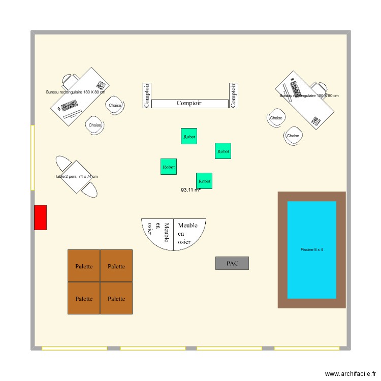 STAND FOIRE 2025. Plan de 1 pièce et 93 m2