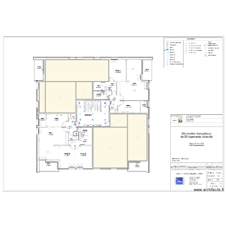 R+2 Batiment C Dignes les bains. Plan de 7 pièces et 2961 m2