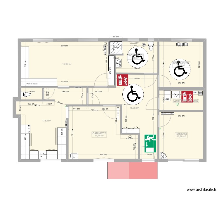 CABINET DR THOMAS  accessibilité. Plan de 8 pièces et 100 m2