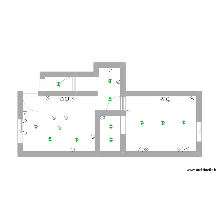 PLAN ELECTRIQUE 2. Plan de 2 pièces et 11 m2