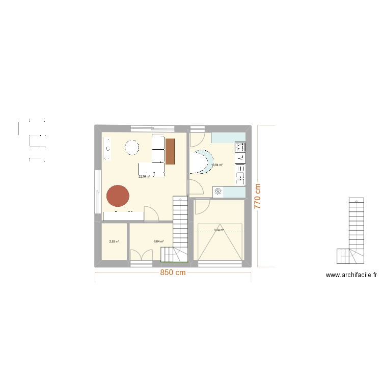 plan base 02.11. Plan de 5 pièces et 53 m2