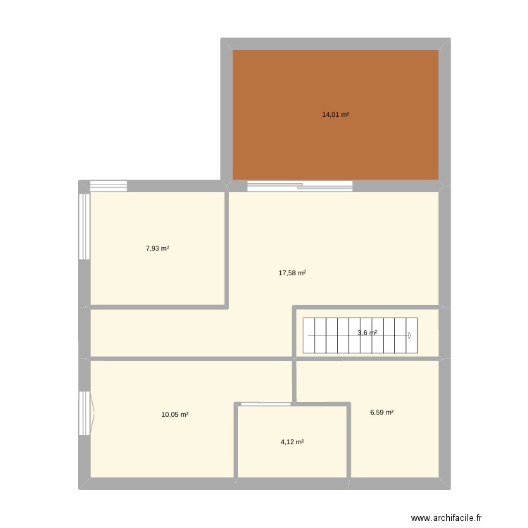 plan 1. Plan de 7 pièces et 64 m2