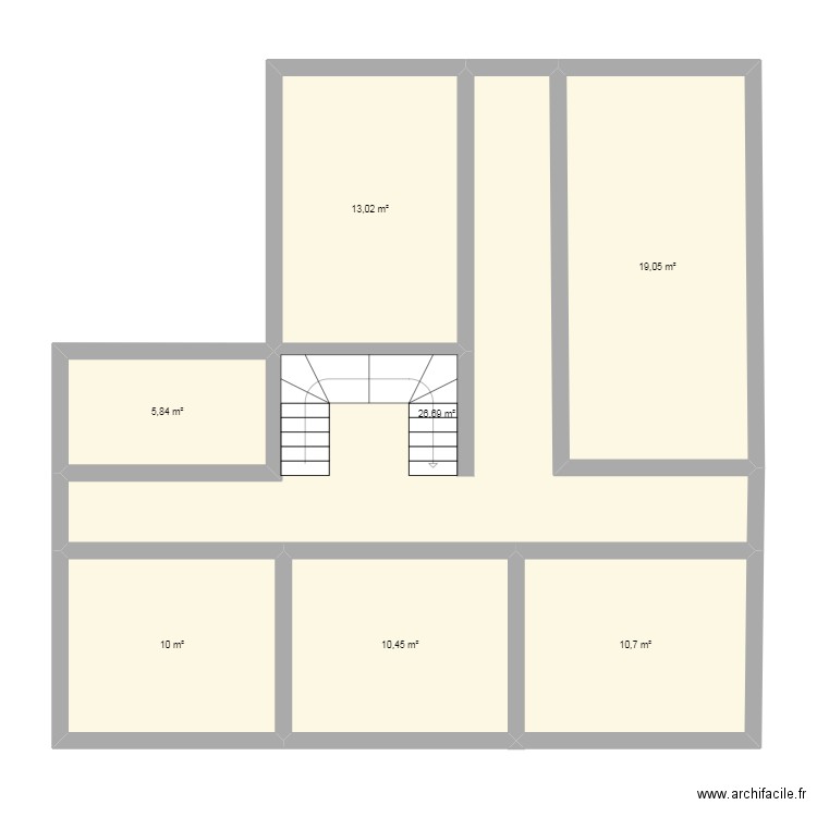 etage1. Plan de 7 pièces et 96 m2