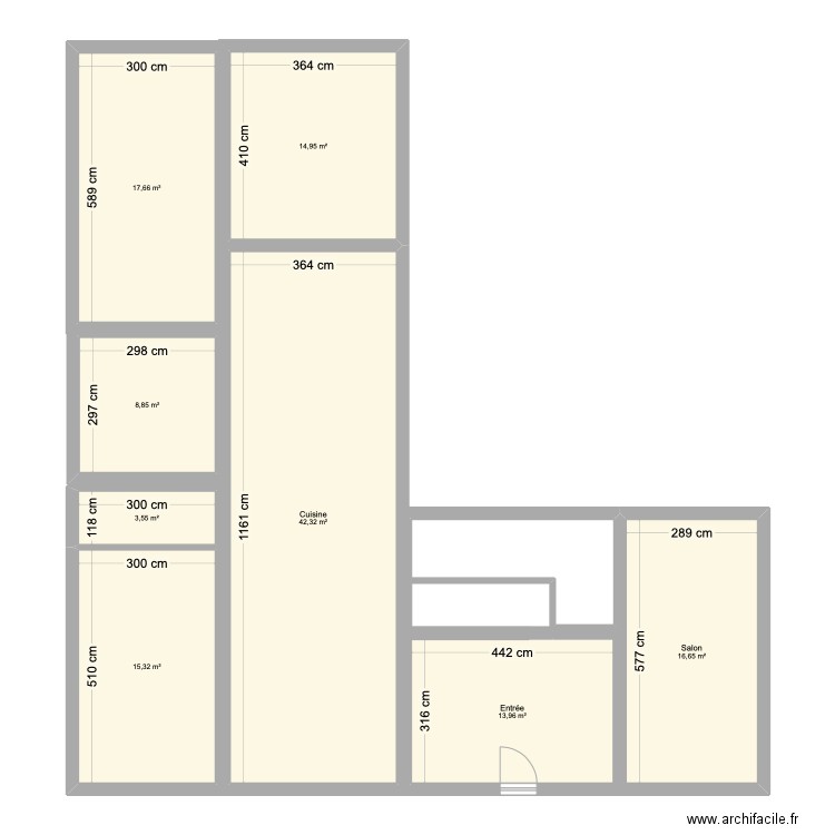 Extension idée 1. Plan de 8 pièces et 133 m2