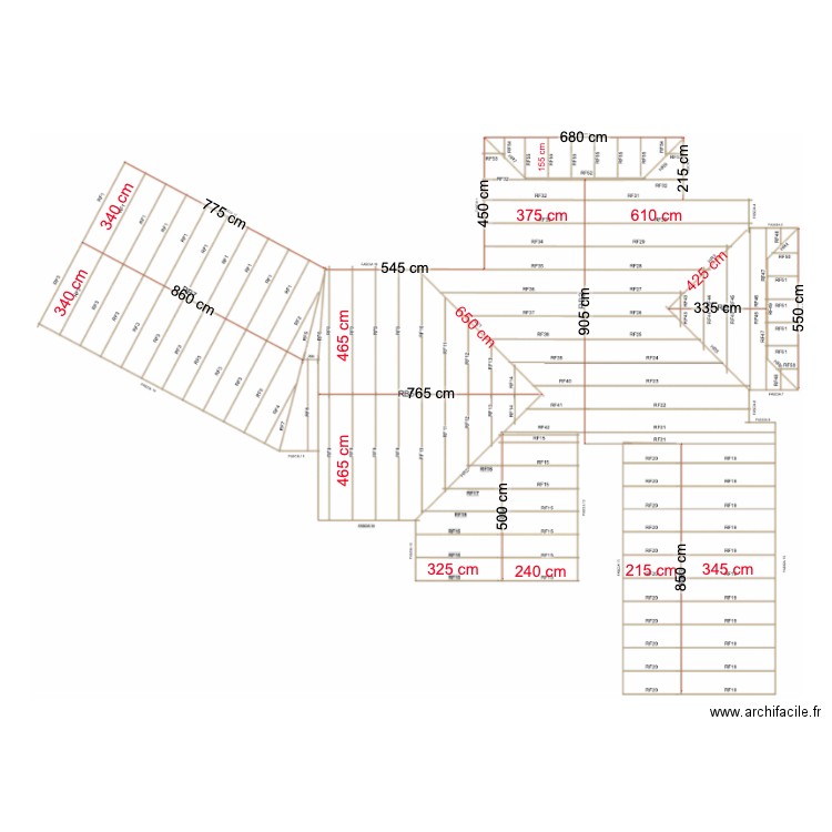 Charpente bois lot 444. Plan de 0 pièce et 0 m2