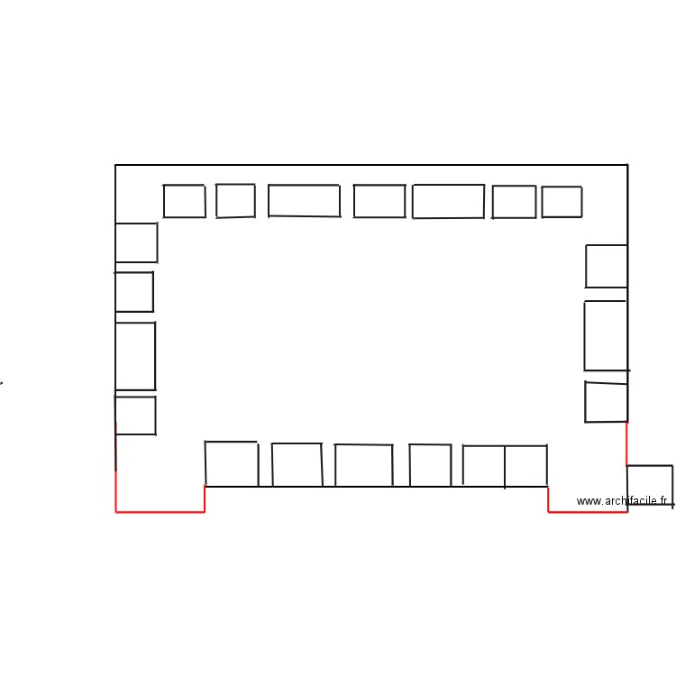 marché 2024 02. Plan de 1 pièce et 4 m2