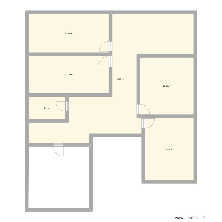 deuxieme. Plan de 6 pièces et 141 m2