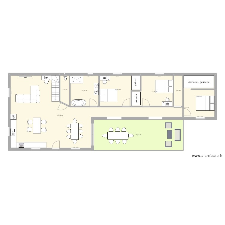 Maison_HMTG_V1.0. Plan de 8 pièces et 156 m2