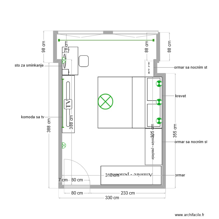 zadatak 1,spavaca soba. Plan de 0 pièce et 0 m2