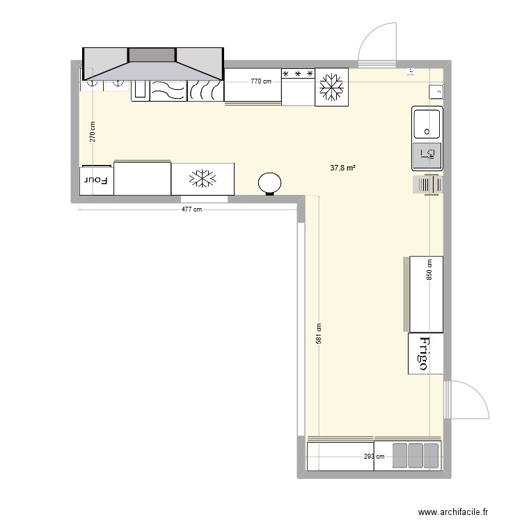 PLAN AM. Plan de 1 pièce et 39 m2