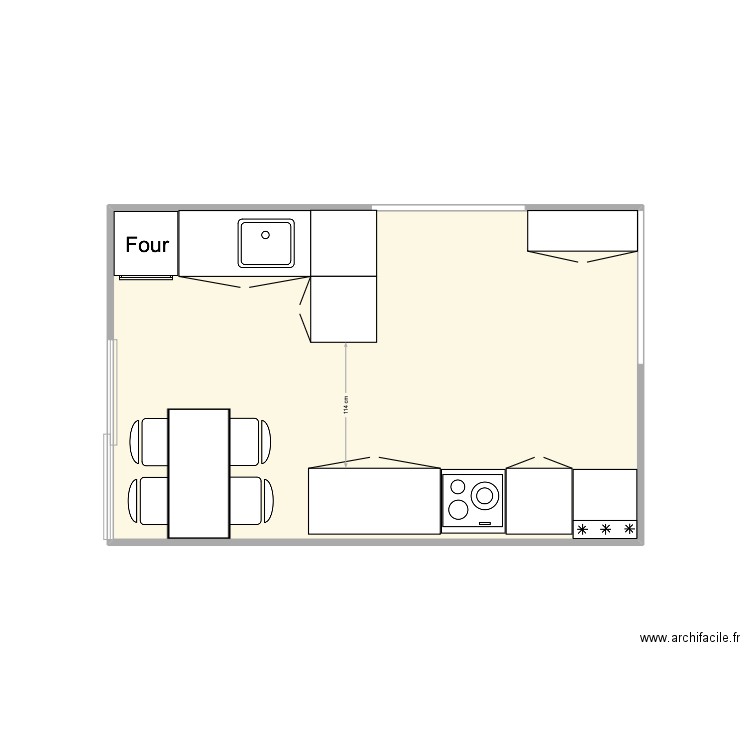 Marseille. Plan de 1 pièce et 14 m2