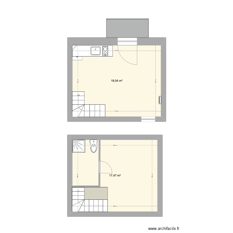 corse#1. Plan de 2 pièces et 36 m2