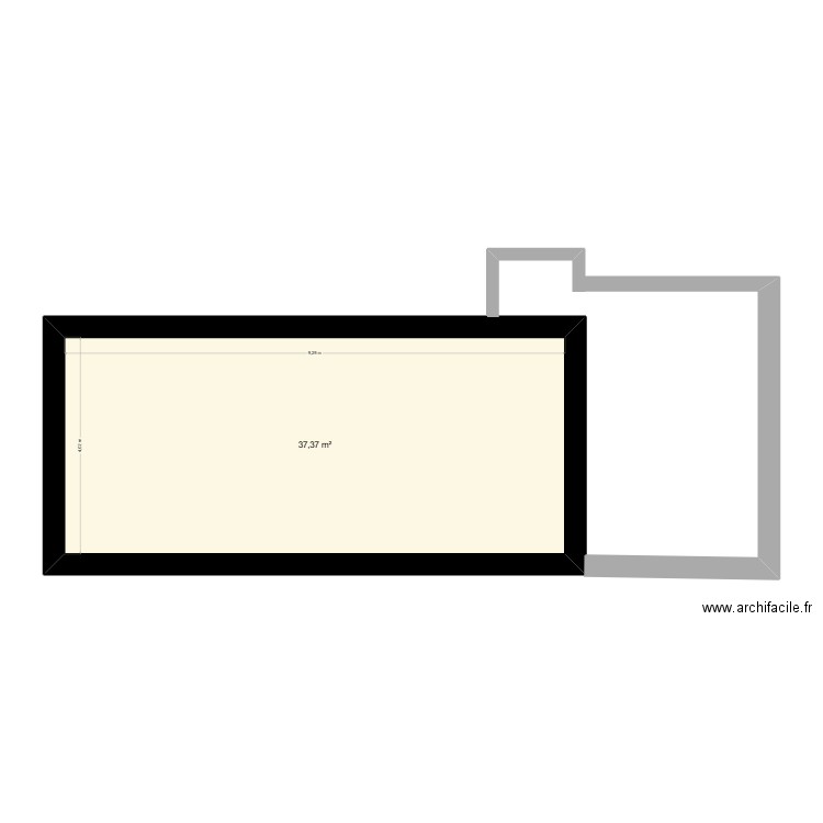 croisille1. Plan de 1 pièce et 37 m2