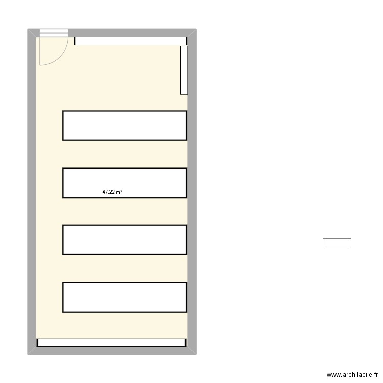 nouveau local mecanique. Plan de 1 pièce et 47 m2