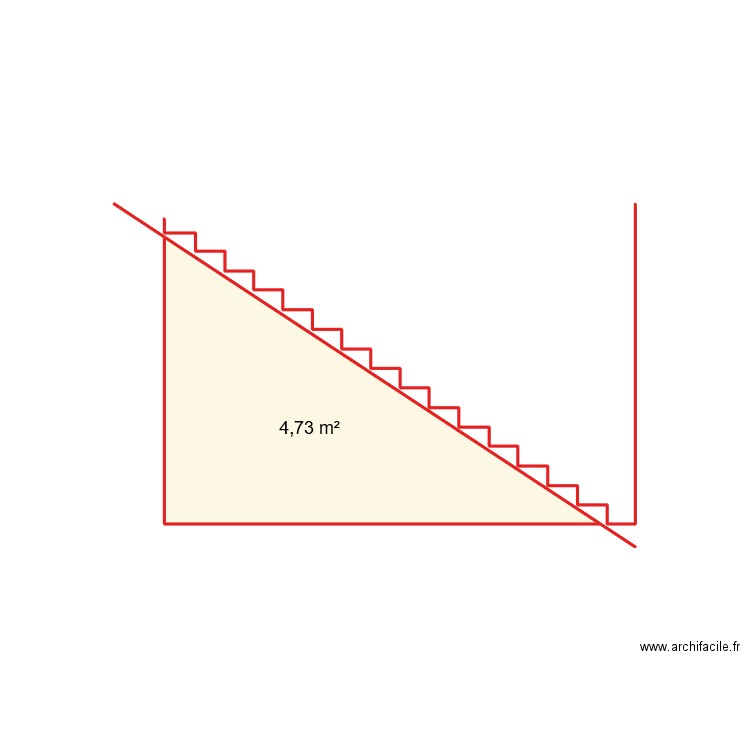 escal. Plan de 1 pièce et 5 m2