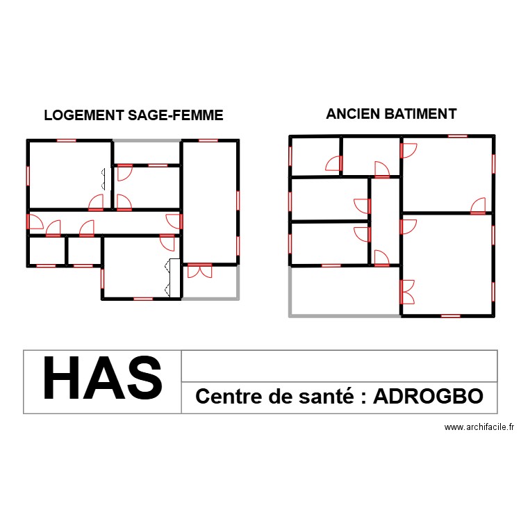Plan Adrogbo. Plan de 17 pièces et 112 m2