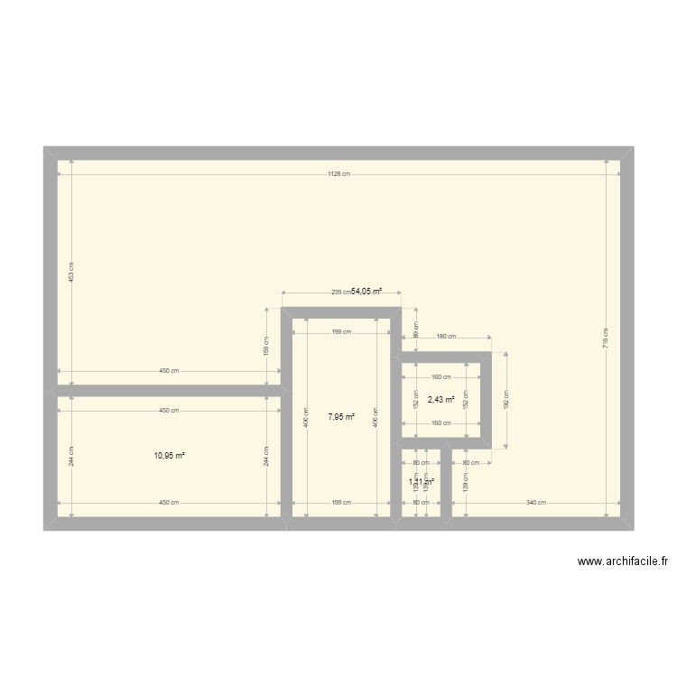 SAIWERE RDC. Plan de 5 pièces et 76 m2