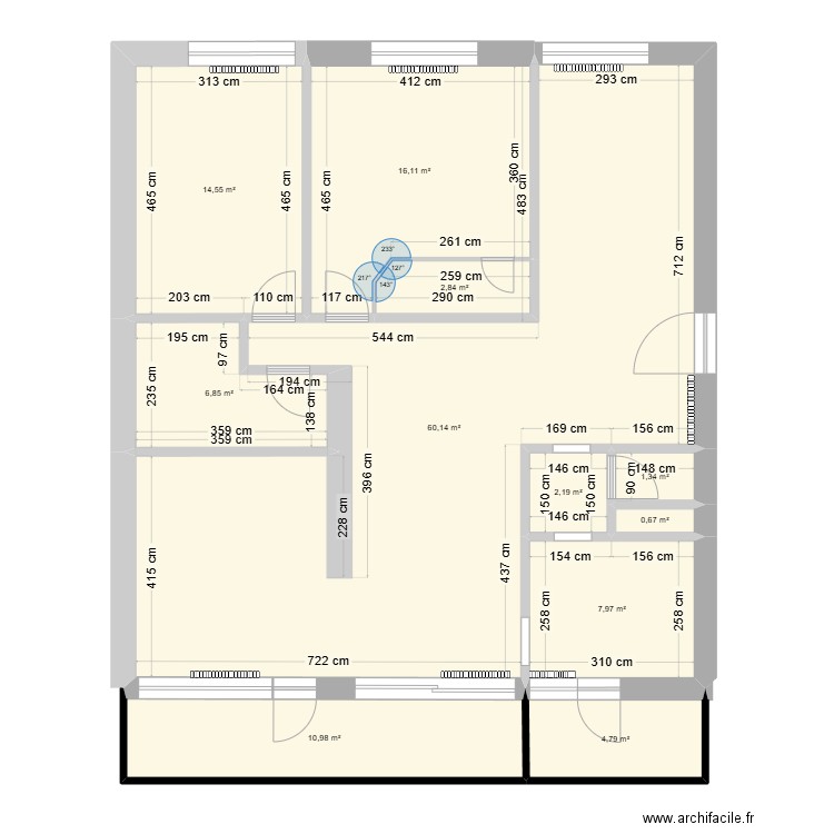 Froments. Plan de 11 pièces et 128 m2