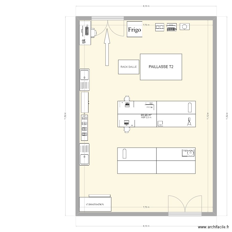 FORMULATION. Plan de 1 pièce et 86 m2