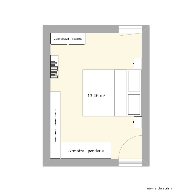 chambre essai 1. Plan de 1 pièce et 13 m2