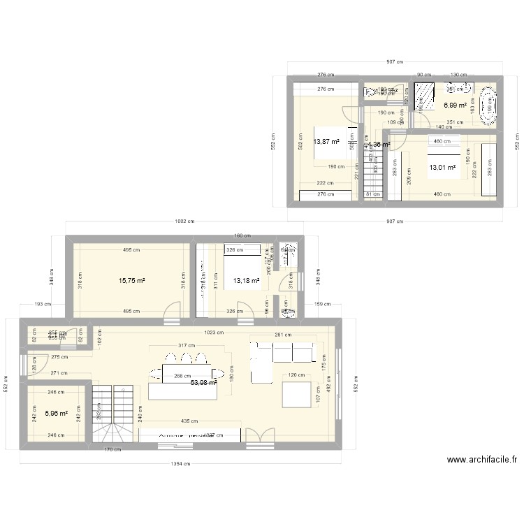 plan 6. Plan de 10 pièces et 131 m2