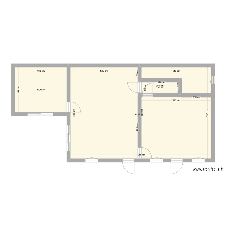 maison Sarah. Plan de 3 pièces et 86 m2