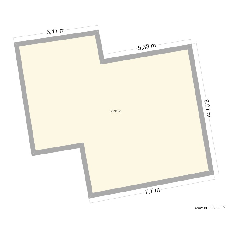 Projet Ap. Plan de 1 pièce et 76 m2