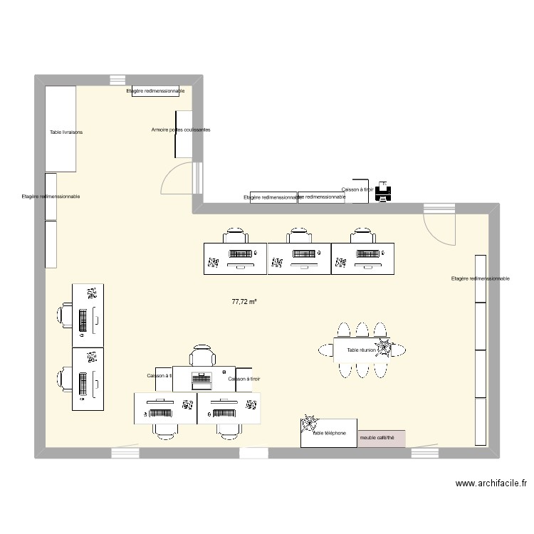 TDC 1. Plan de 1 pièce et 78 m2