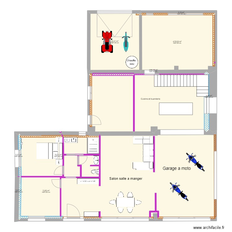 VILLA MAIRIE MODIFIE. Plan de 22 pièces et 292 m2