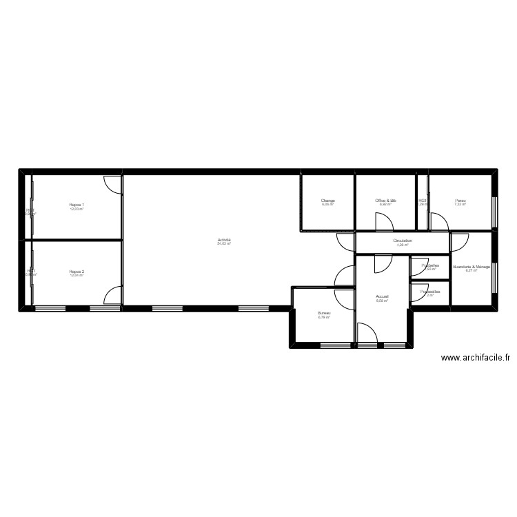 91CM14G projet jordan. Plan de 15 pièces et 132 m2