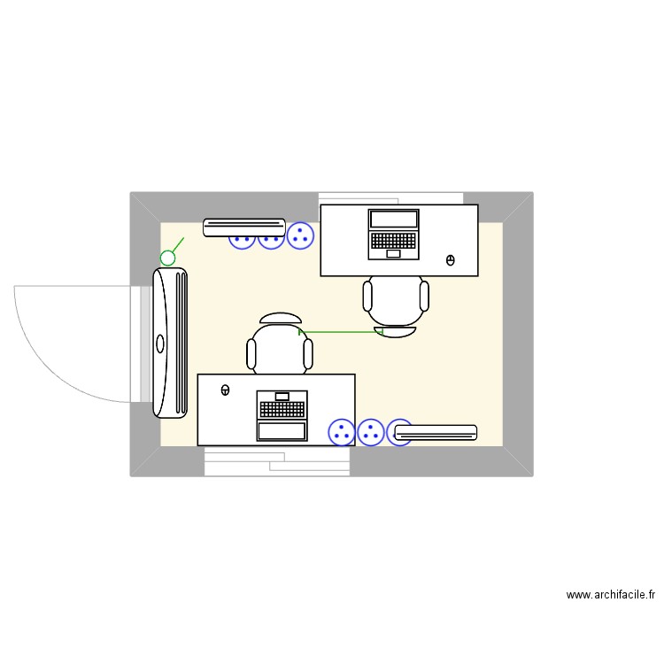 Control booth. Plan de 1 pièce et 4 m2