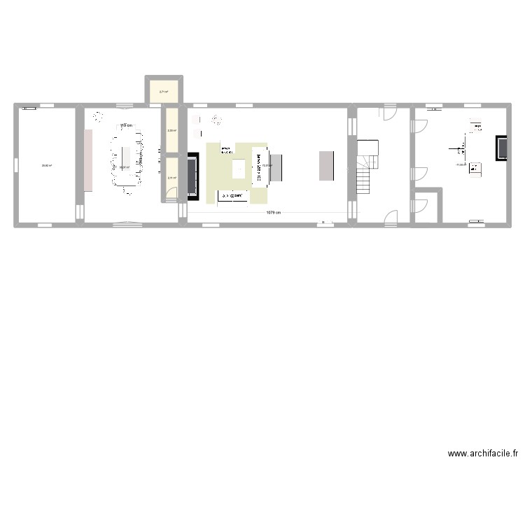 RDC TOUVOYE. Plan de 7 pièces et 181 m2