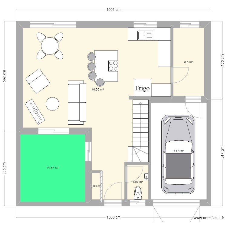 terrain stro ESSAI rdc 120 M2. Plan de 6 pièces et 79 m2