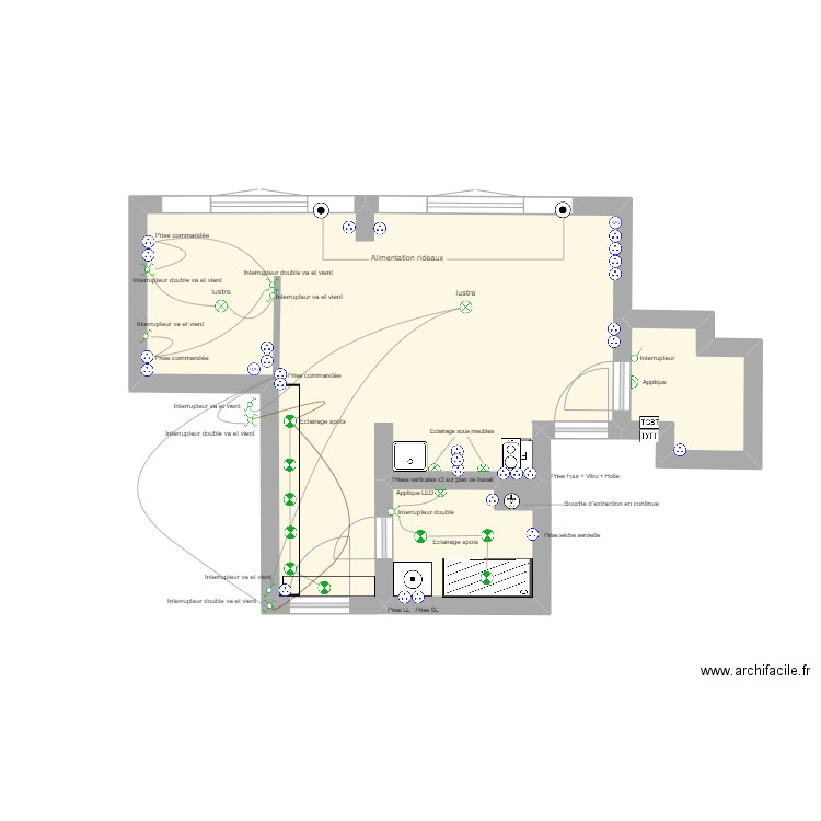 POYEN. Plan de 4 pièces et 32 m2