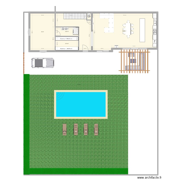 Maison GD. Plan de 6 pièces et 117 m2