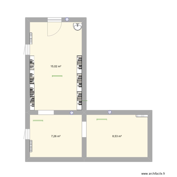 Bibliothèque, travail de Clémence . Plan de 3 pièces et 31 m2