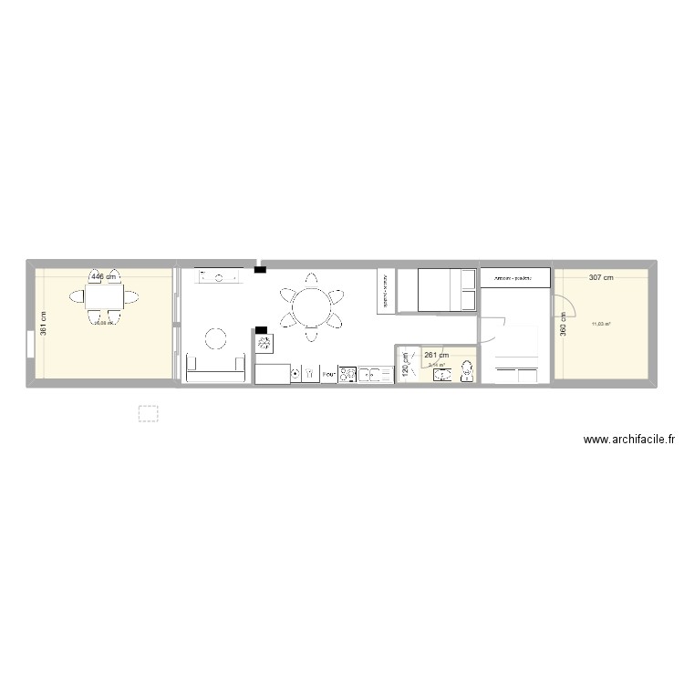 Marseillan 2. Plan de 3 pièces et 30 m2