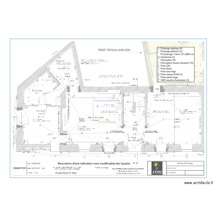 Plan Elec RDC Salinas. Plan de 0 pièce et 0 m2